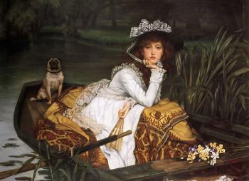 詹姆斯 蒂索 Young Lady in a Boat